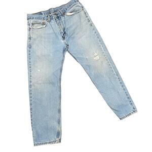 LEVI’s 505 Men's Jeans SIZE 34 X 29 Light Wash Straight Leg Cotton Denim